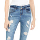 Calça jeans desgastada de dois botões Indigo Rein Junior, azul, tamanho 7