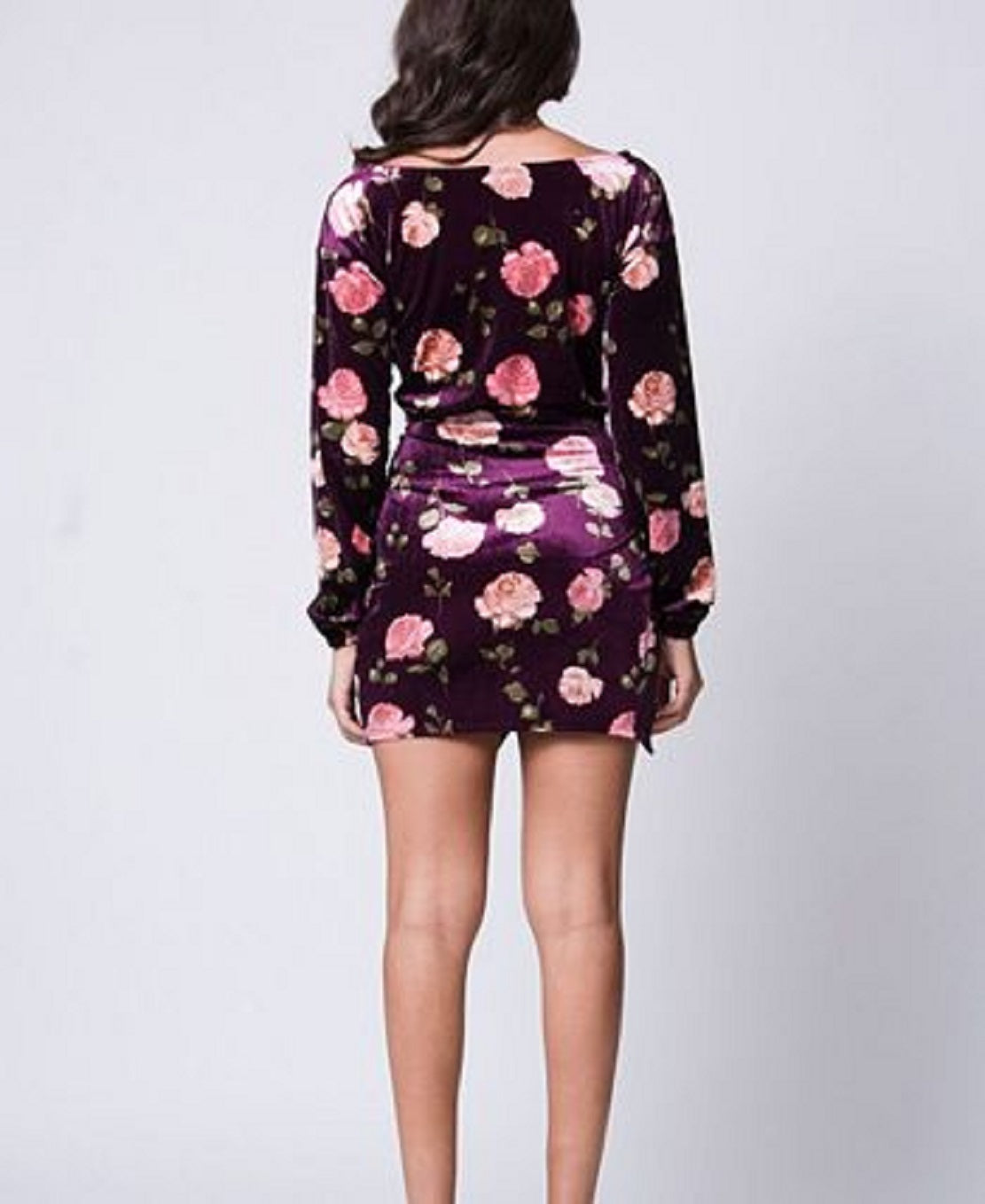 Vestido curto de veludo com decote ombro a ombro e nó frontal Lux La feminino, rosa, tamanho G