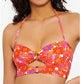 Biquíni Hula Honey feminino com recortes Bold Bouquet, laranja