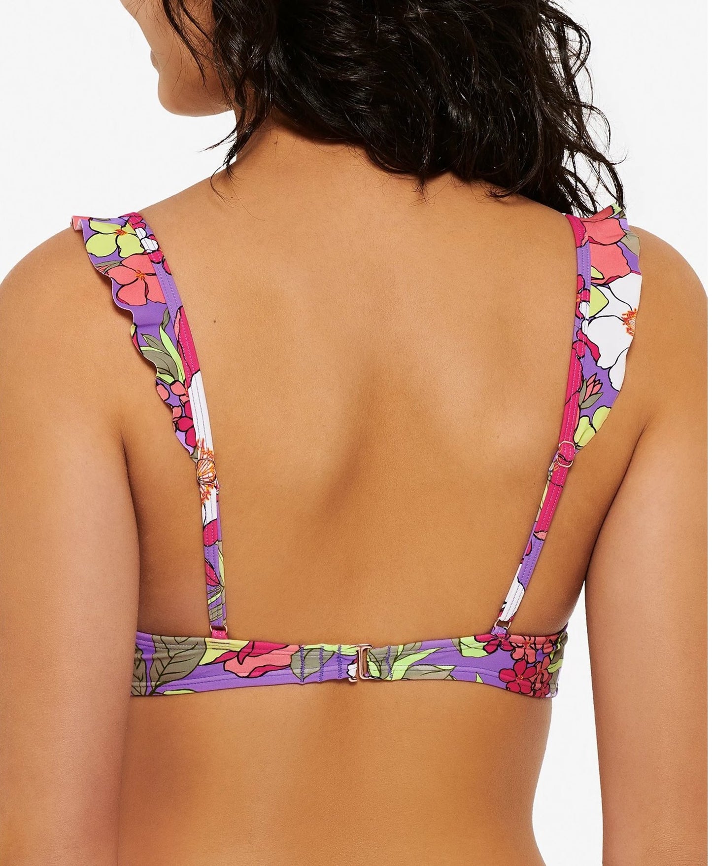 Biquíni Hula Honey Junior's Impressionist Bloom, top de natação roxo, tamanho extrapequeno