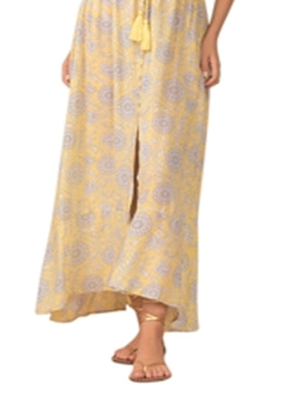 Vestido longo sem alças feminino Elan amarelo tamanho pequeno