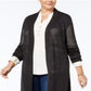 Belldini Cardigan Feminino Plus Pointelle Stitch Duster Cinza Tamanho 1X