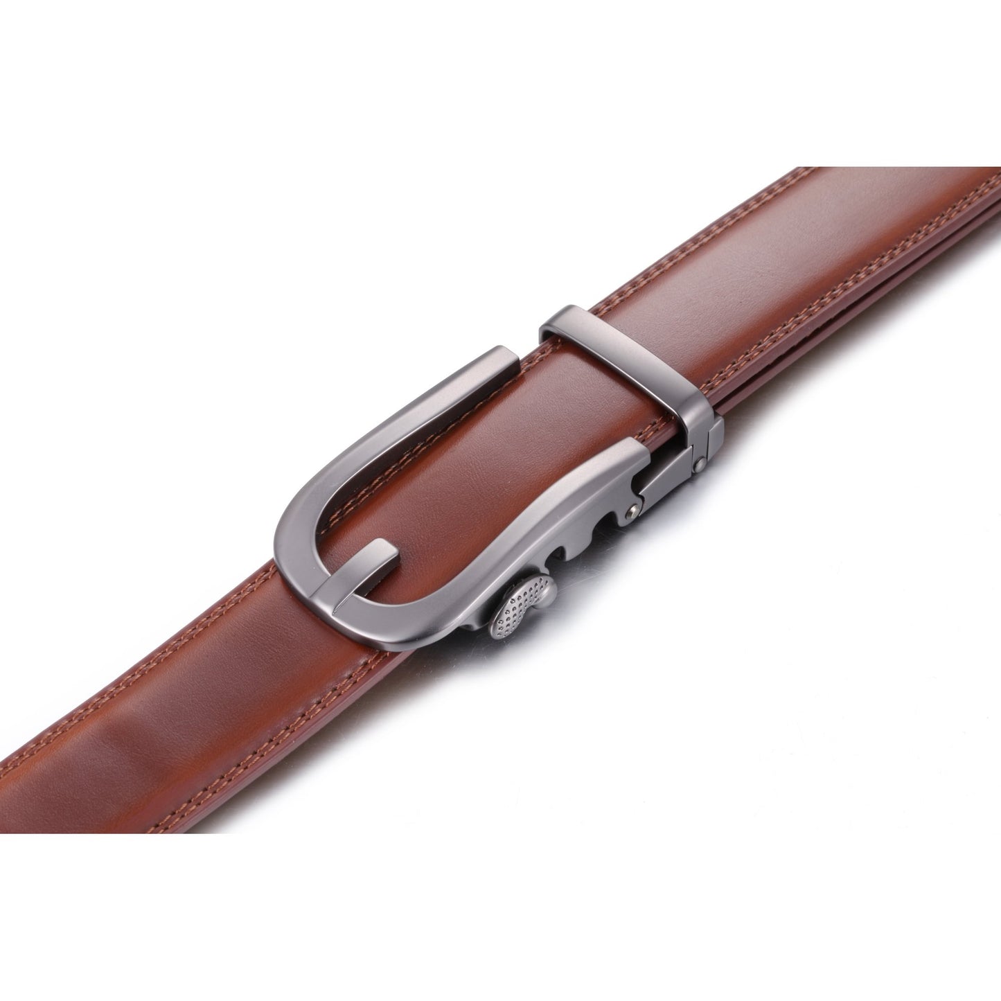 Cinto de couro masculino Mio Marino Dapper com catraca, vermelho, tamanho grande