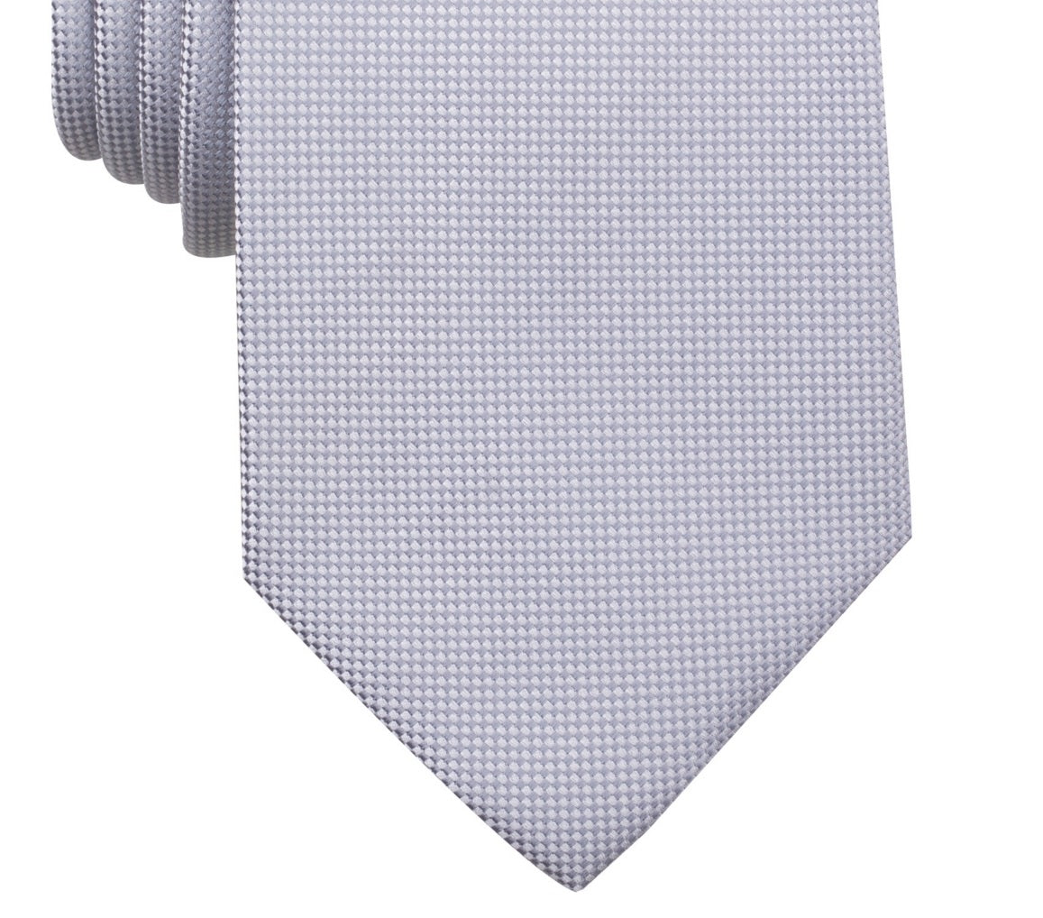 Gravata Oxford Sólida Masculina Perry Ellis Cinza Tamanho Regular