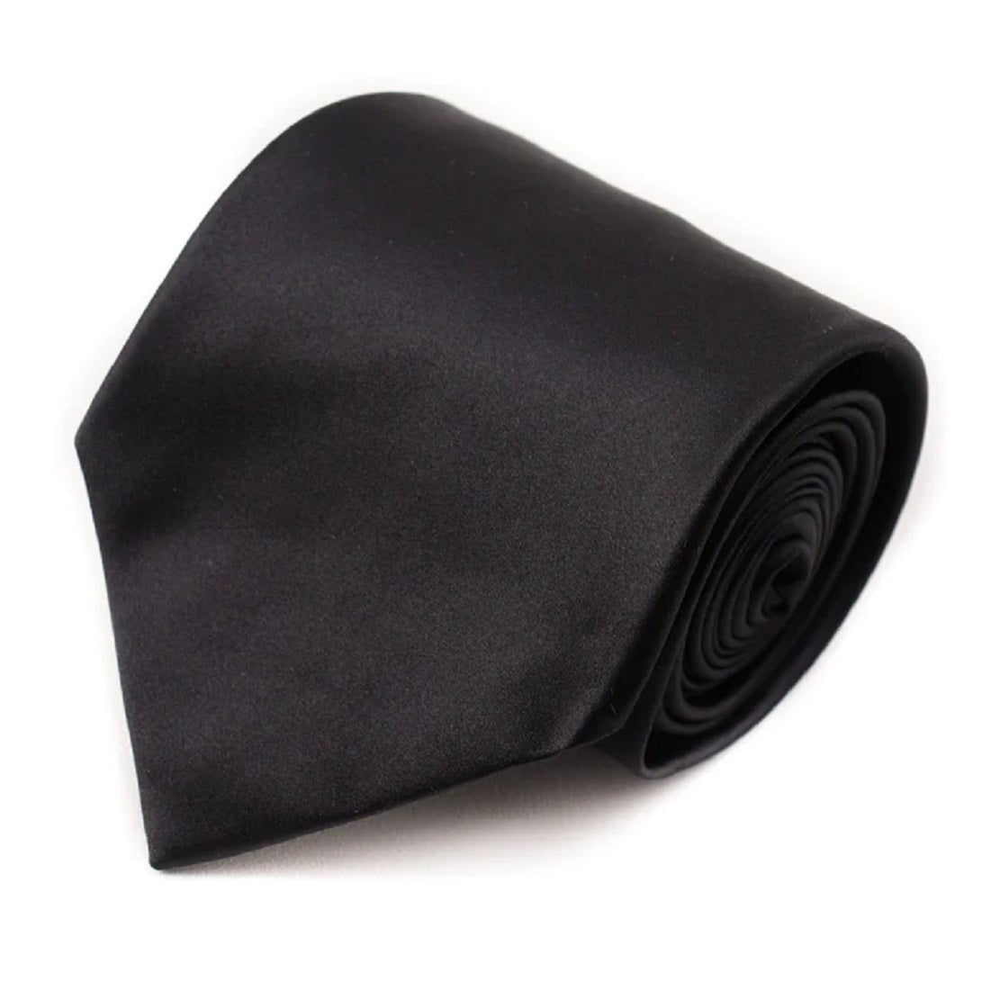 Gravata Perry Ellis Masculina de Cetim Sólido Preta Tamanho Regular