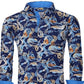 Camisa masculina Suslo Couture Slim Fit manga comprida azul tamanho X-G