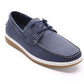 Sapatos náuticos Aston Marc masculinos em nobuck sintético, azuis, tamanho 10 M