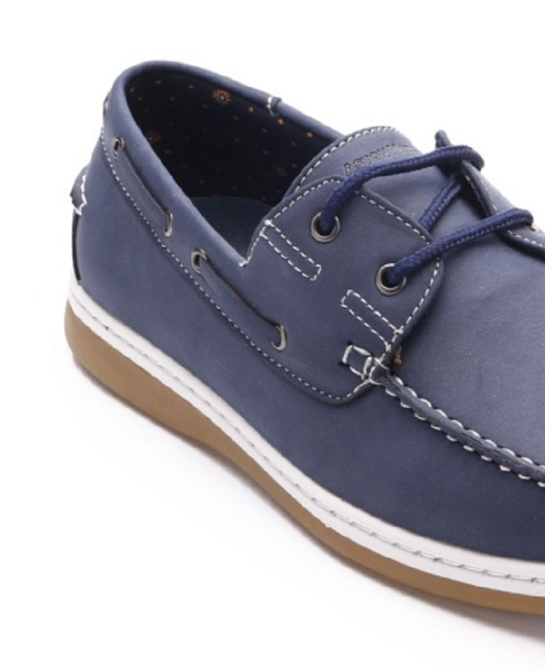 Sapatos náuticos Aston Marc masculinos em nobuck sintético, azuis, tamanho 10 M
