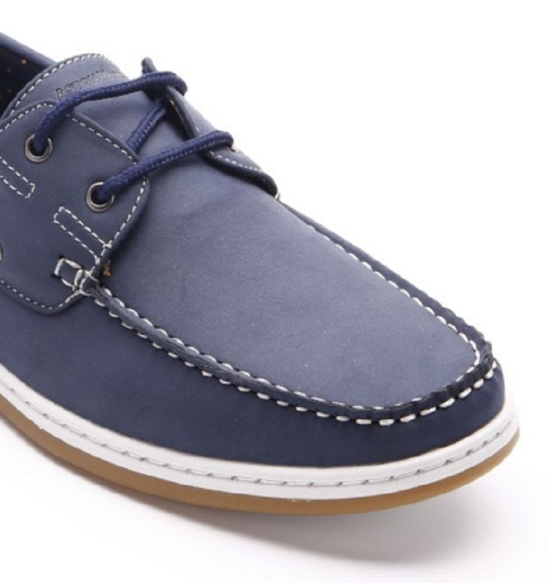Sapatos náuticos Aston Marc masculinos em nobuck sintético, azuis, tamanho 10 M