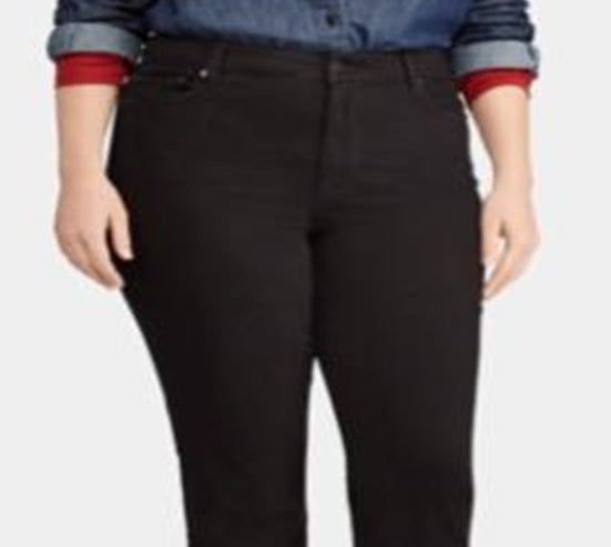 Calça Jeans Ralph Lauren Plus Premier Straight Feminina Preta Tamanho 22W