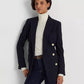 Blazer Ralph Lauren Feminino de Lã Elástica Azul Tamanho 8