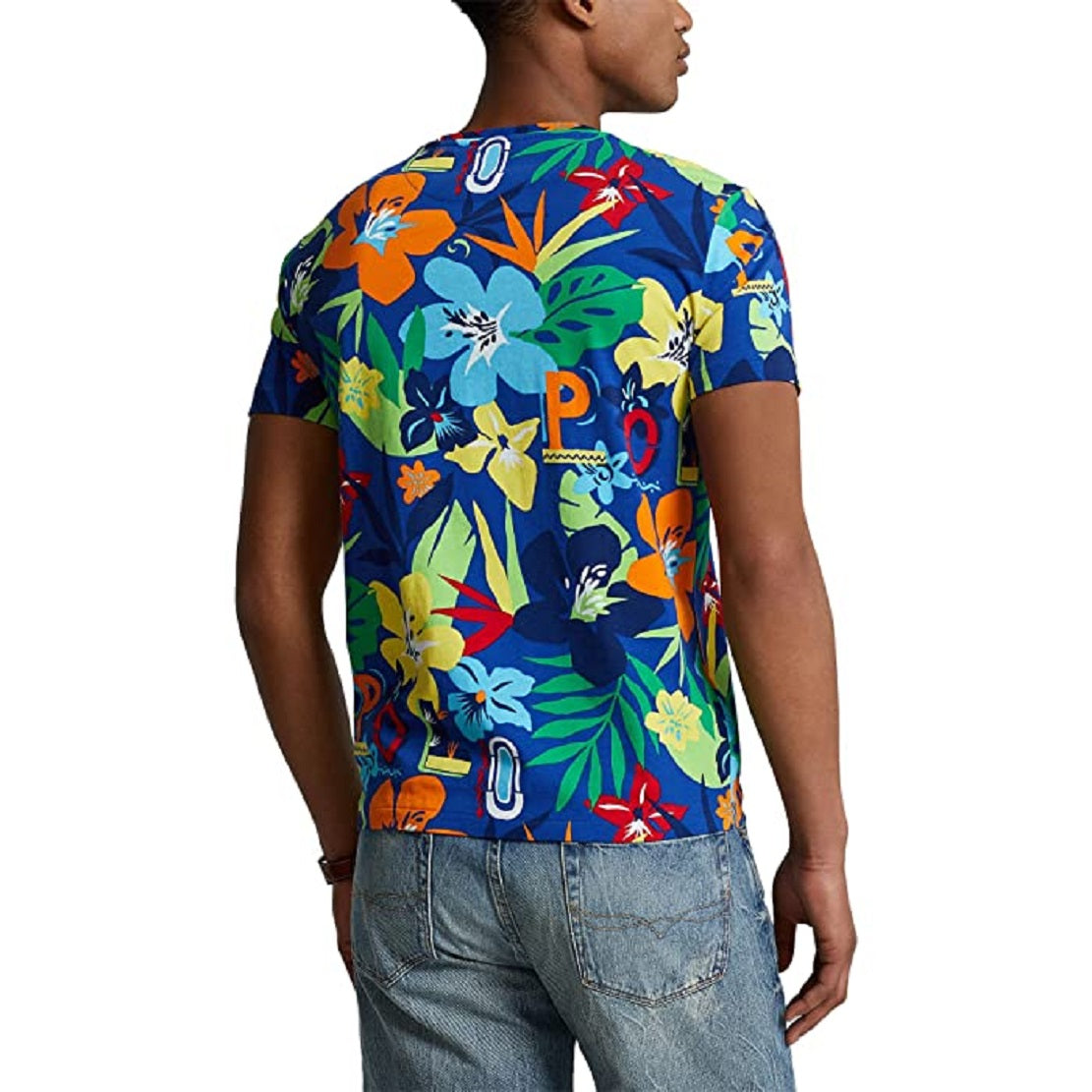 Camiseta Polo Ralph Lauren Masculina Estampada Gola Redonda Azul Tamanho XX-G