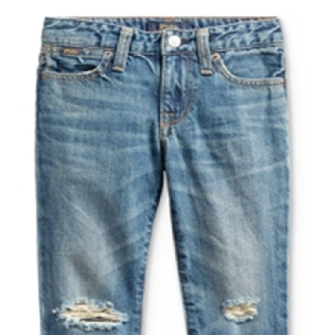Calça jeans Ralph Lauren Polo Astor Slim Boyfriend para meninas, azul, tamanho 6X