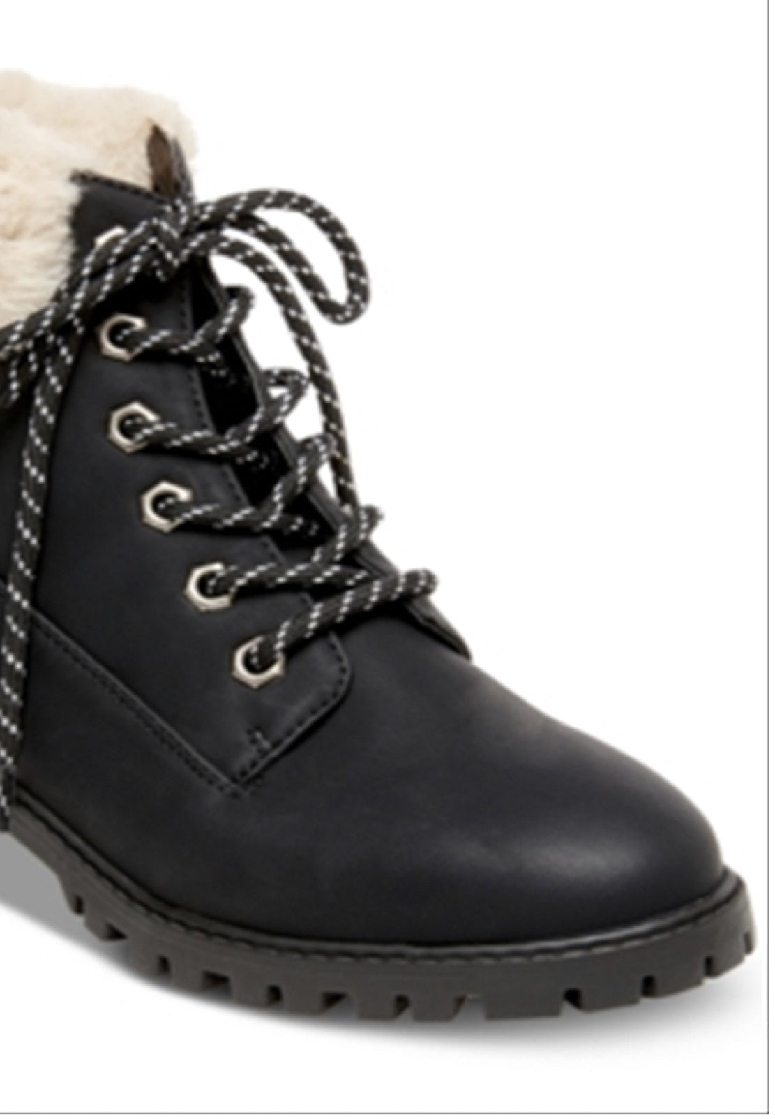 Botas de caminhada femininas Madden Girl Frankie de pele sintética, pretas, tamanho 7,5 M