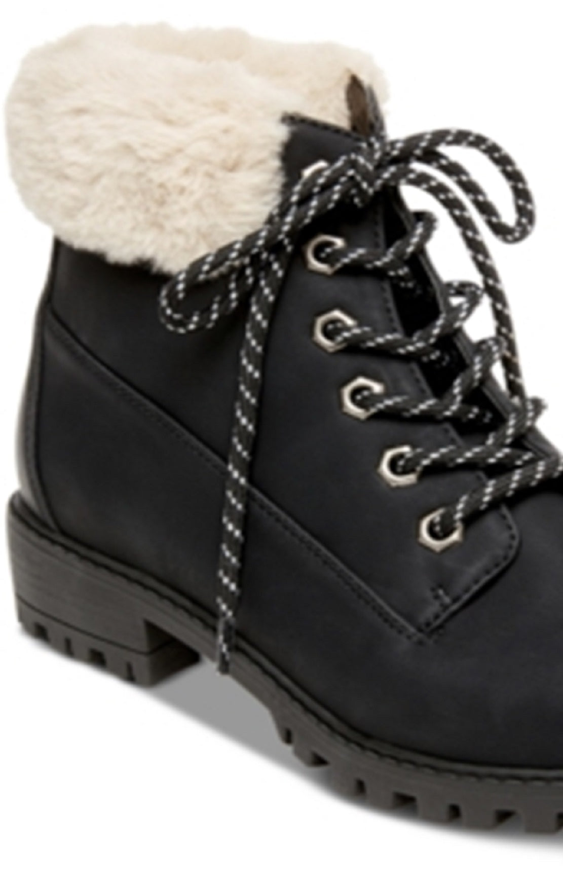 Botas de caminhada Madden Girl Frankie de pele sintética para mulheres, pretas, tamanho 9 M