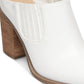 Mulas femininas Madden Girl Maggie Western, brancas, tamanho 11 M