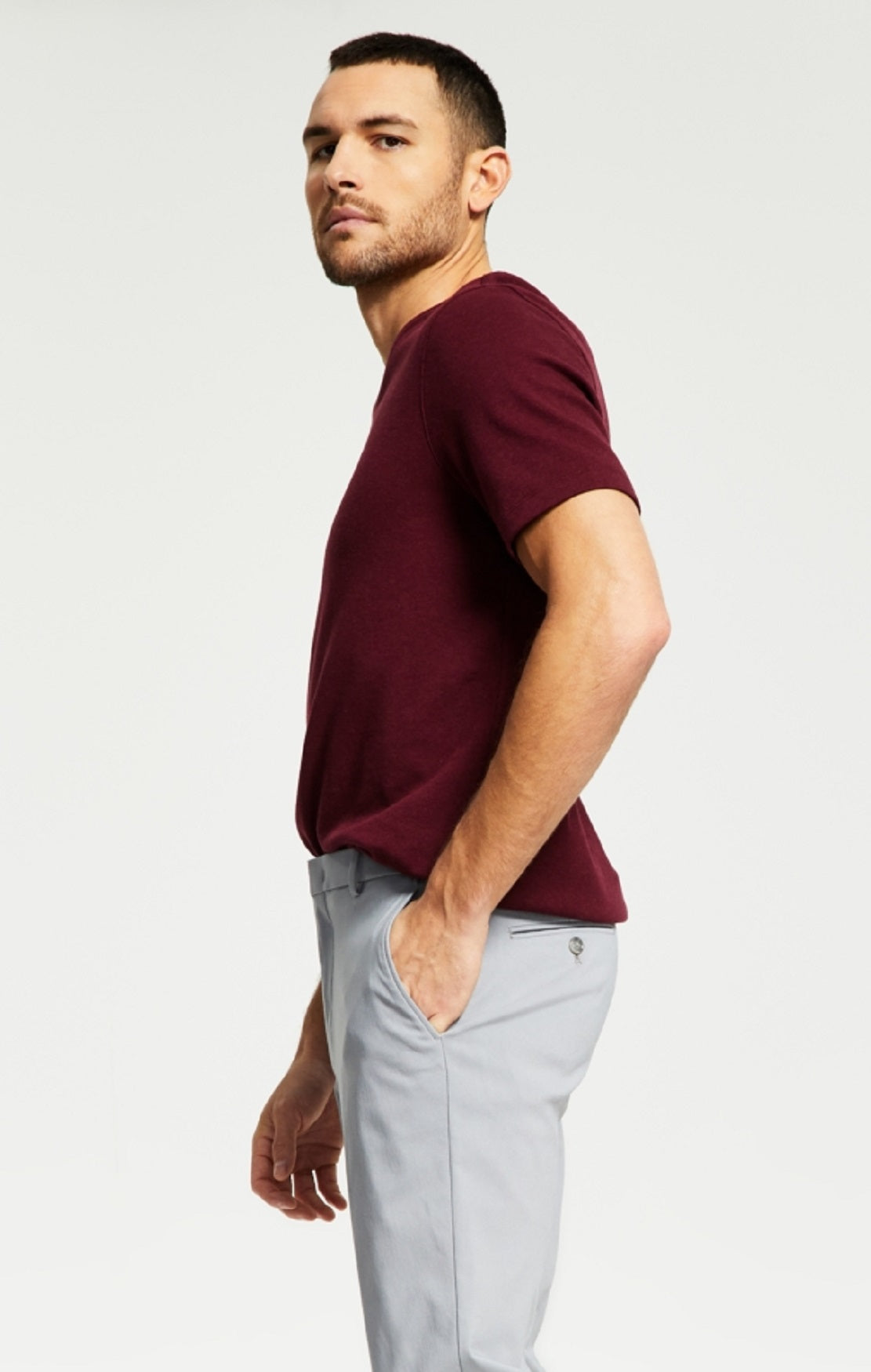 Calça Tommy Hilfiger Masculina Modern Fit Th Flex Stretch Comfort Solid Performance Cinza Tamanho 40X30