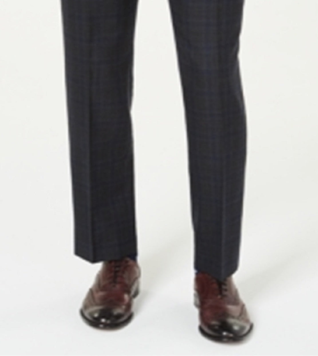 Calça de terno xadrez Tommy Hilfiger masculina Modern Fit Thflex Stretch Windowpane cinza tamanho 36x34