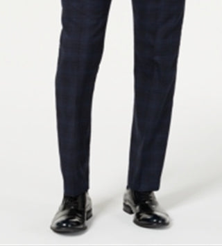 Calvin Klein Masculino X Slim Fit Stretch Xadrez Calça Separada Azul Tamanho 31X30