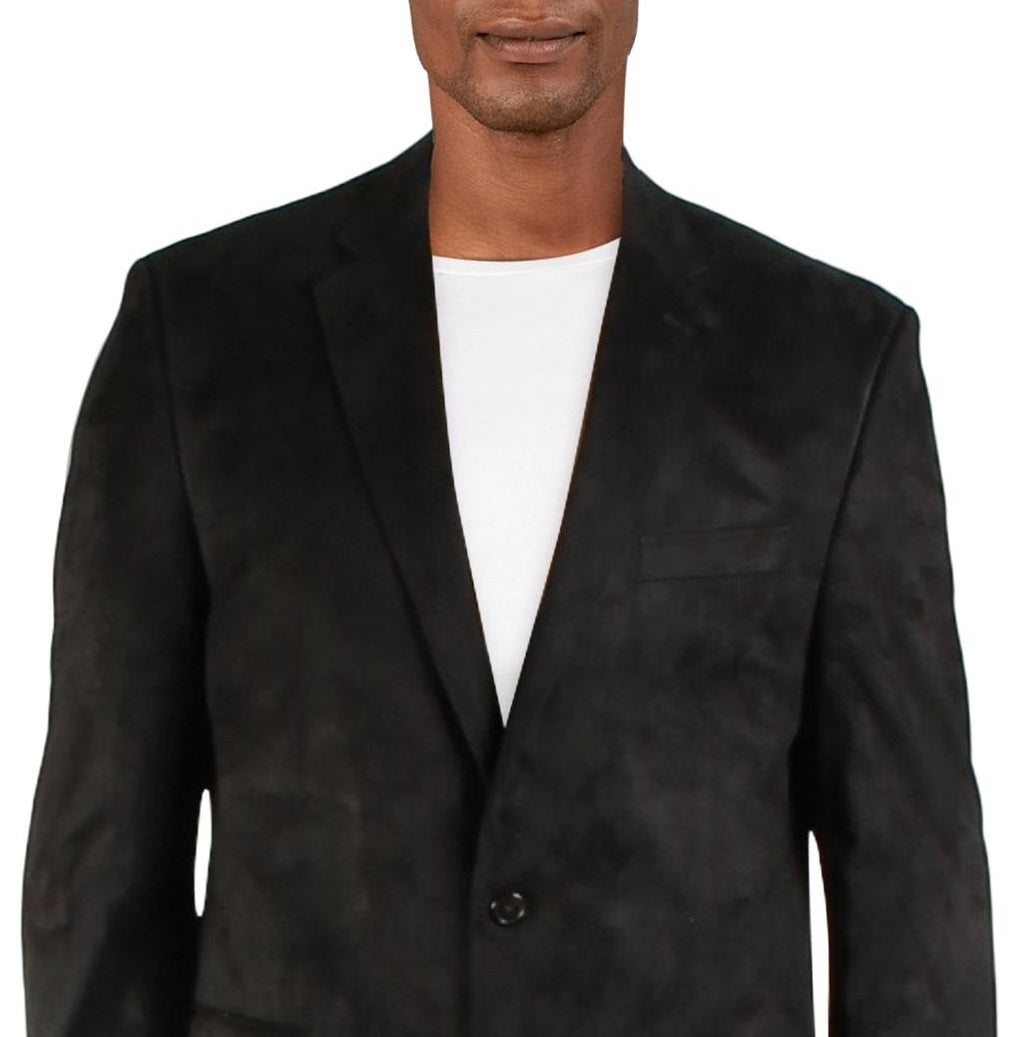 Ralph Lauren Masculino Linley Faux Suede Forrado Dois Botões Blazer Preto Tamanho 40