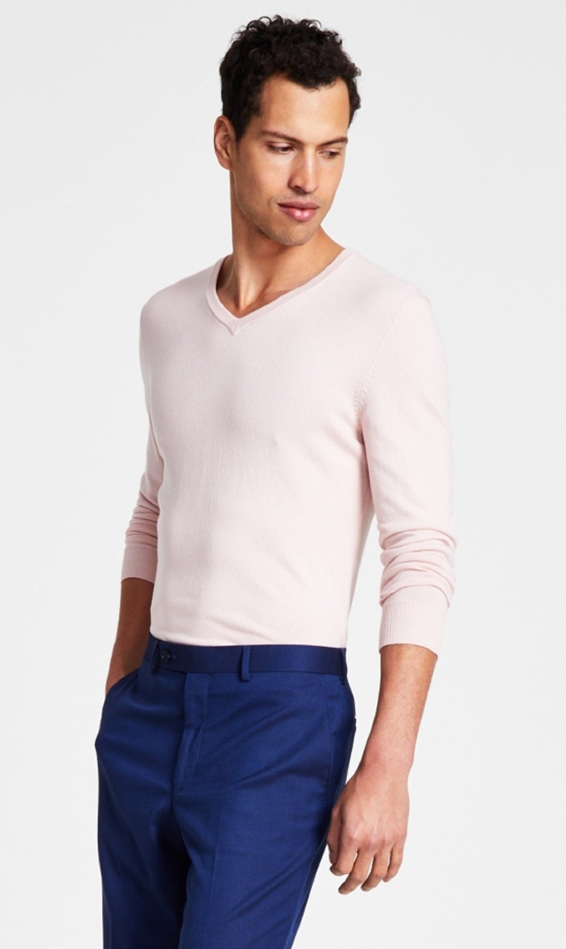 Calça social slim fit masculina Calvin Klein azul tamanho 34x32