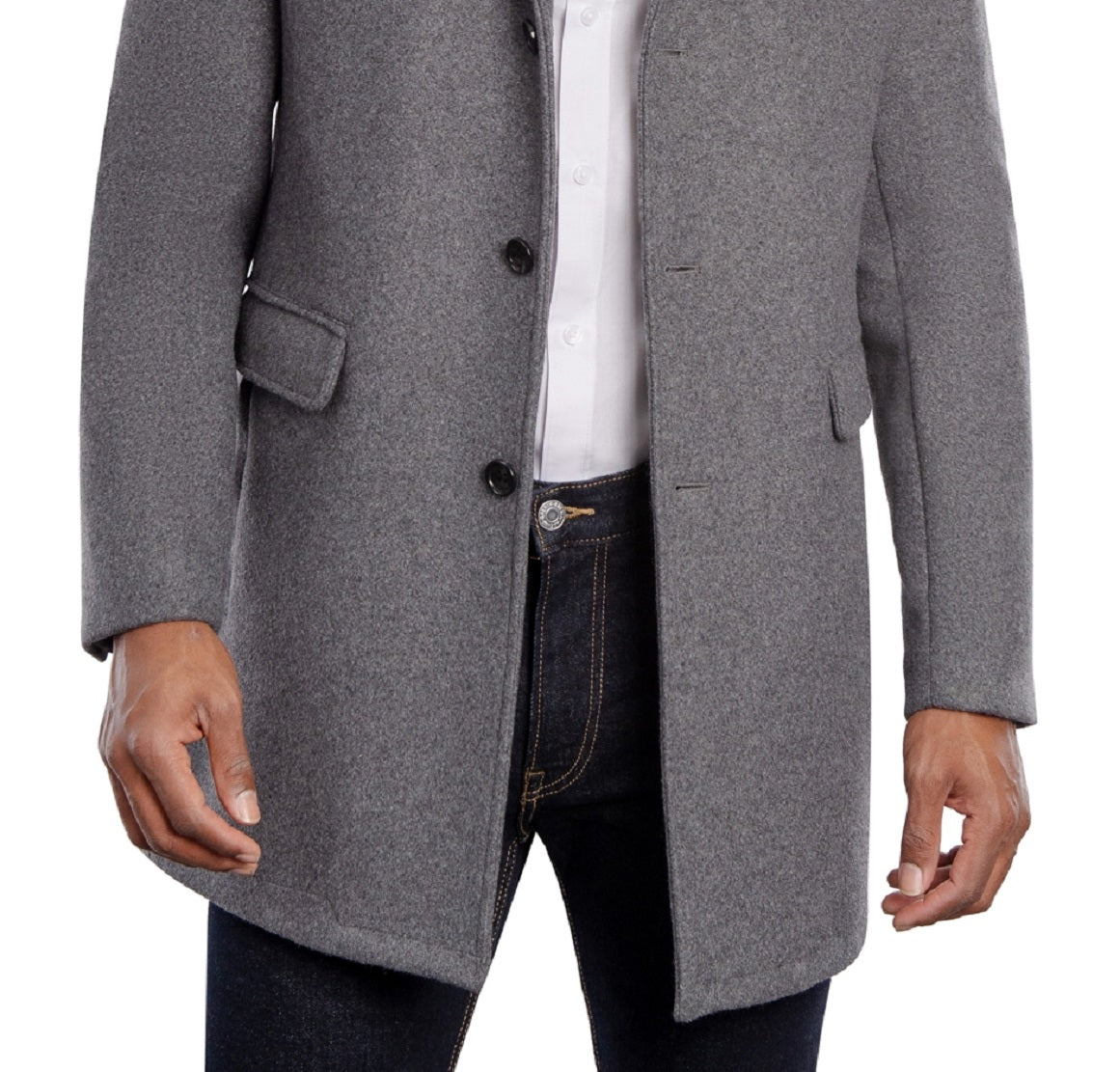 Sobretudo masculino Michael Kors Ghent Slim Fit cinza tamanho 38