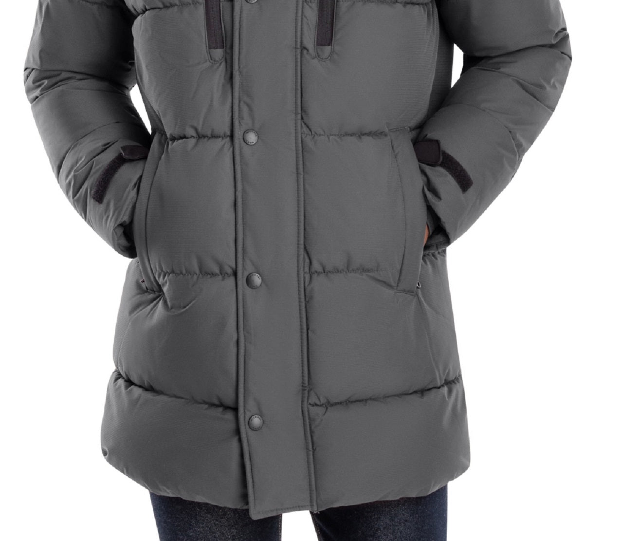 Parka com capuz Michael Kors Holland masculino, cinza, tamanho médio