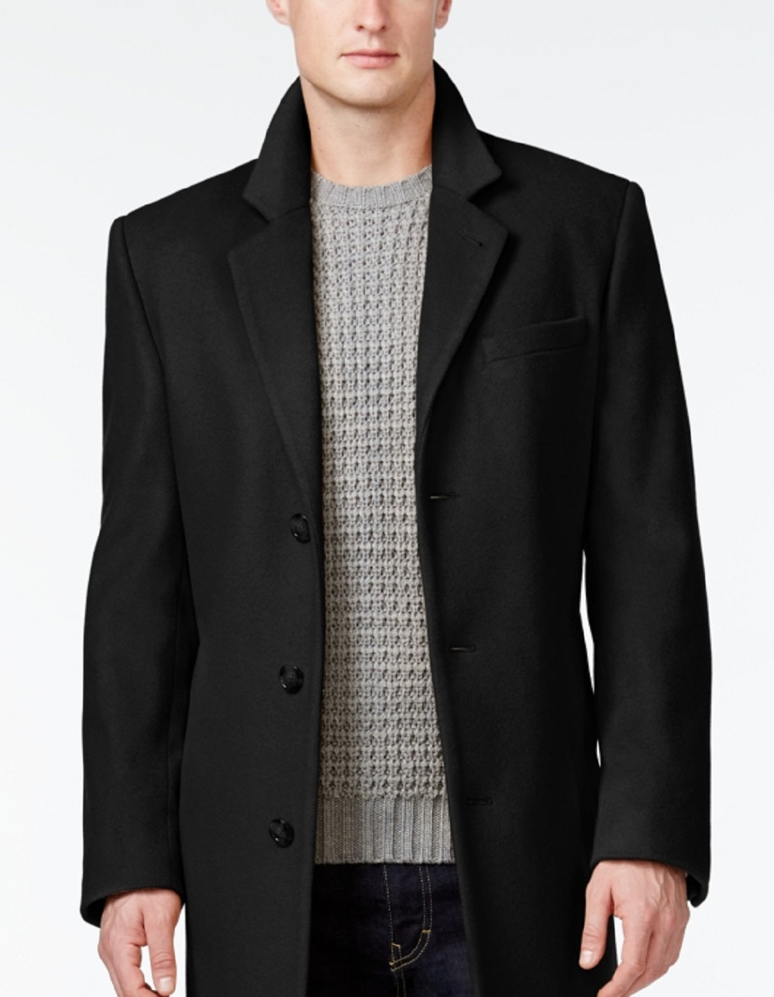 Sobretudo Michael Kors Masculino Madison Wool Blend Modern Fit Preto Tamanho 36