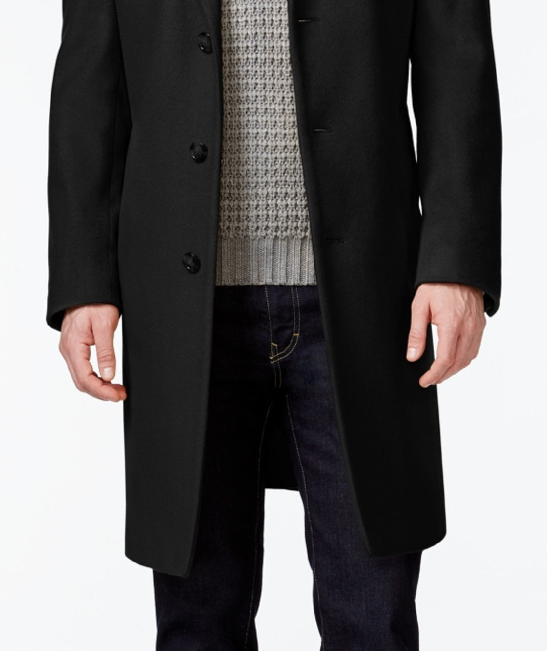 Sobretudo Michael Kors Masculino Madison Wool Blend Modern Fit Preto Tamanho 36
