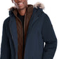 Michael Kors Parka com capuz e snorkel masculino, azul, tamanho grande
