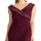 Vestido de noite plissado sem mangas Ralph Lauren Leonetta feminino, tamanho 8, vermelho
