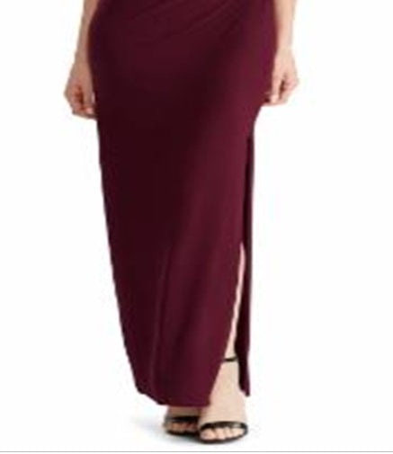 Vestido de noite plissado sem mangas Ralph Lauren Leonetta feminino, tamanho 8, vermelho