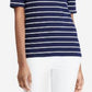 Blusa listrada com decote canoa Ralph Lauren feminina, azul, tamanho extragrande