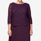 Vestido feminino Alex Evenings, modelo A, duas peças, roxo, tamanho pequeno