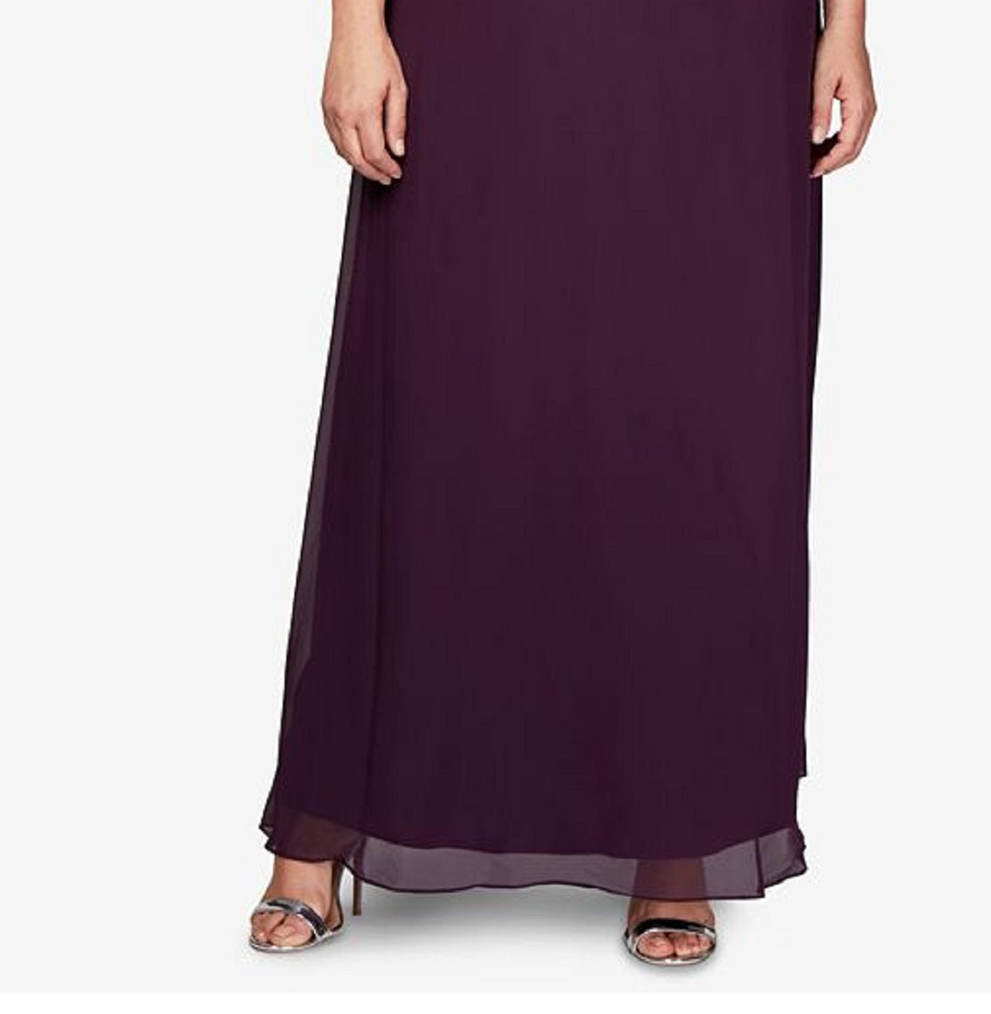 Vestido feminino Alex Evenings, modelo A, duas peças, roxo, tamanho pequeno