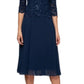 Vestido de coquetel feminino Alex Evenings, azul, tamanho 12