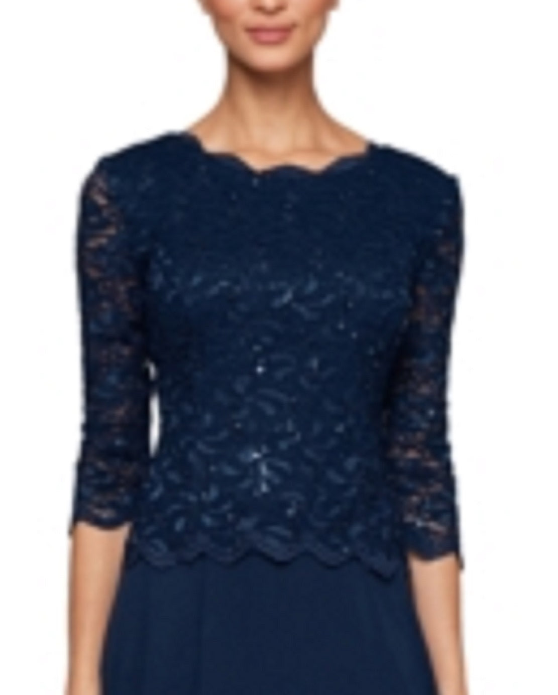 Vestido de coquetel feminino Alex Evenings, azul, tamanho 12