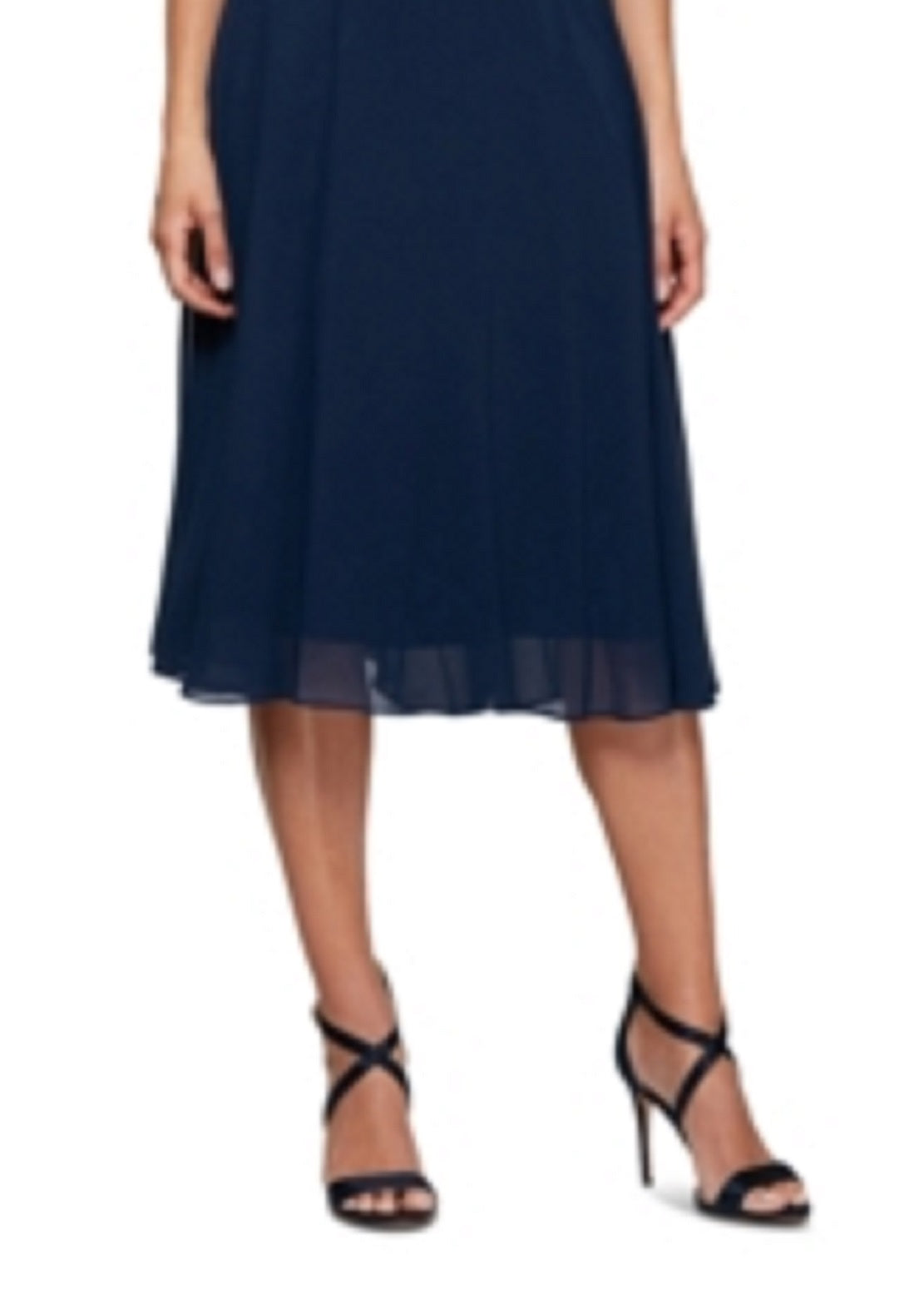 Vestido de coquetel feminino Alex Evenings, azul, tamanho 12