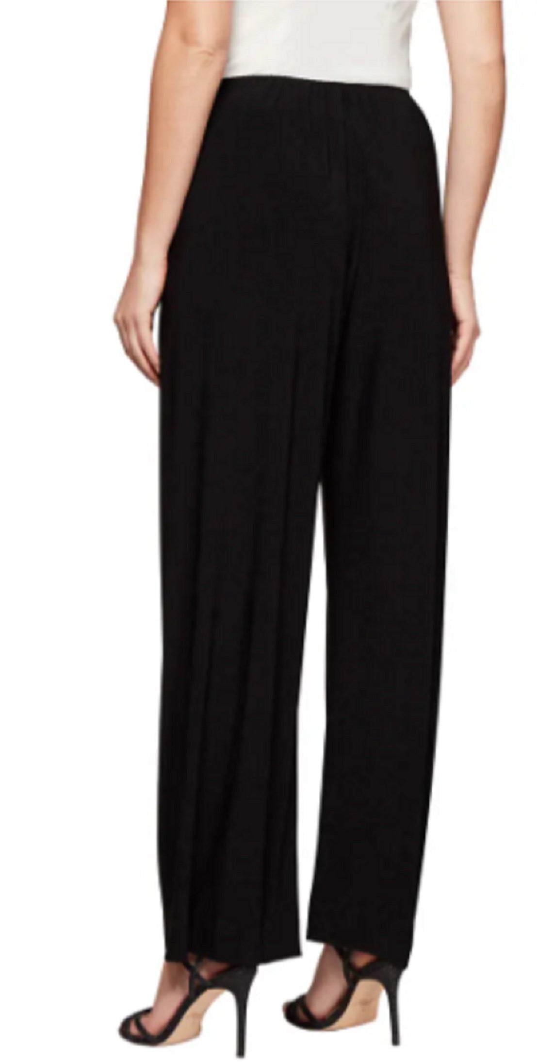 Calça feminina Alex Evenings para trabalho, perna reta, preta, tamanho pequeno