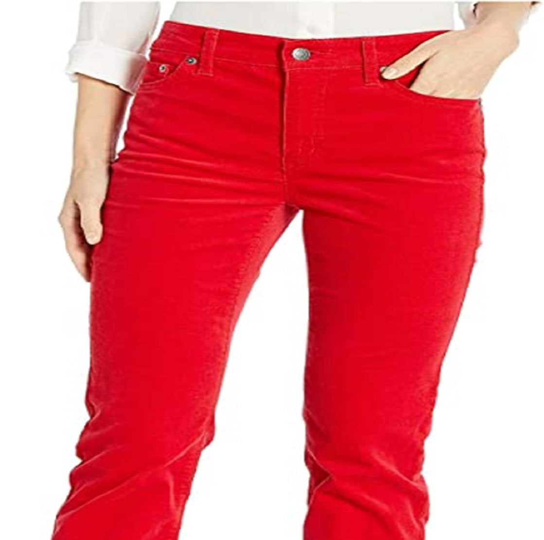 Calça reta feminina Ralph Lauren vermelha tamanho 8