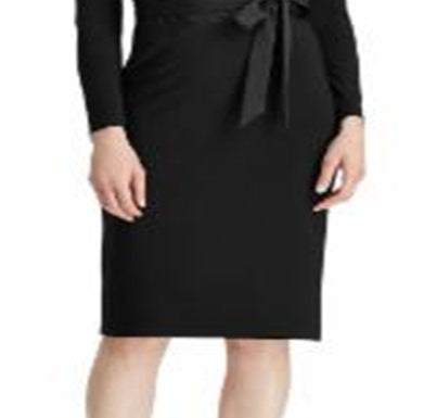 Vestido Ralph Lauren Feminino com Detalhe de Laço Preto Tamanho 14 Petite