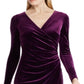 Vestido de veludo cruzado com decote em V Ralph Lauren feminino, roxo, tamanho 12