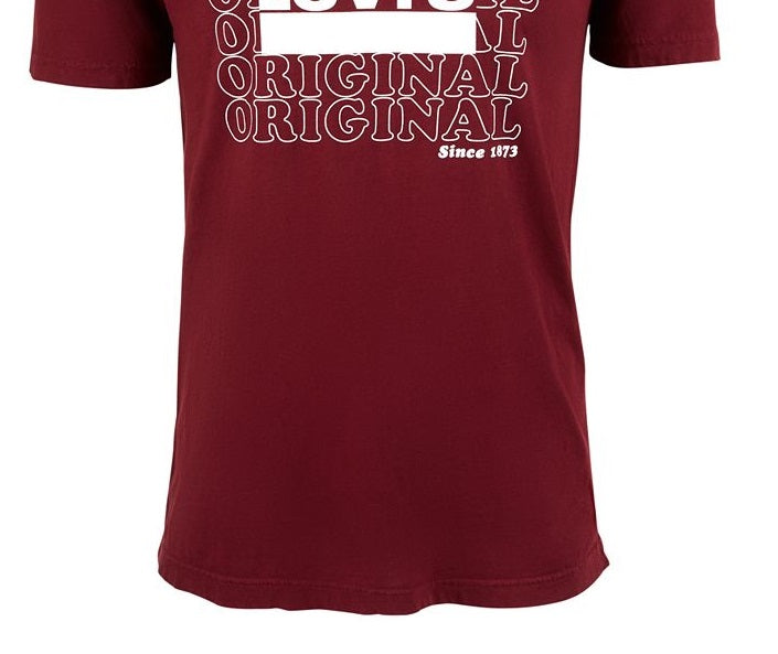 Camiseta Levi's Masculina Original Logo Graphic Vermelha Tamanho Grande