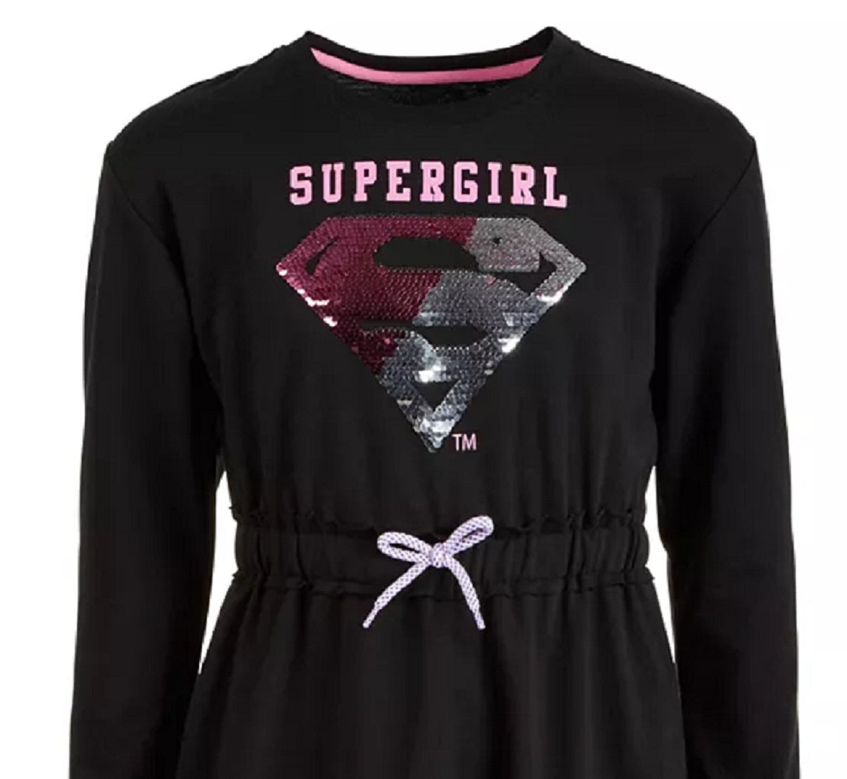 Vestido Supergirl da DC Comics Big Girl, preto, tamanho grande