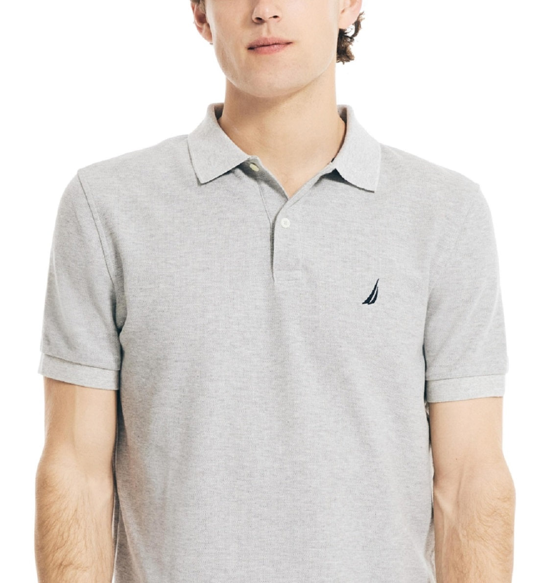 Camisa polo masculina Nautica, modelo Classic Fit, cinza, tamanho X-G