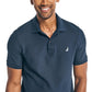 Camisa polo masculina Nautica, modelo Classic Fit, convés, azul, tamanho grande
