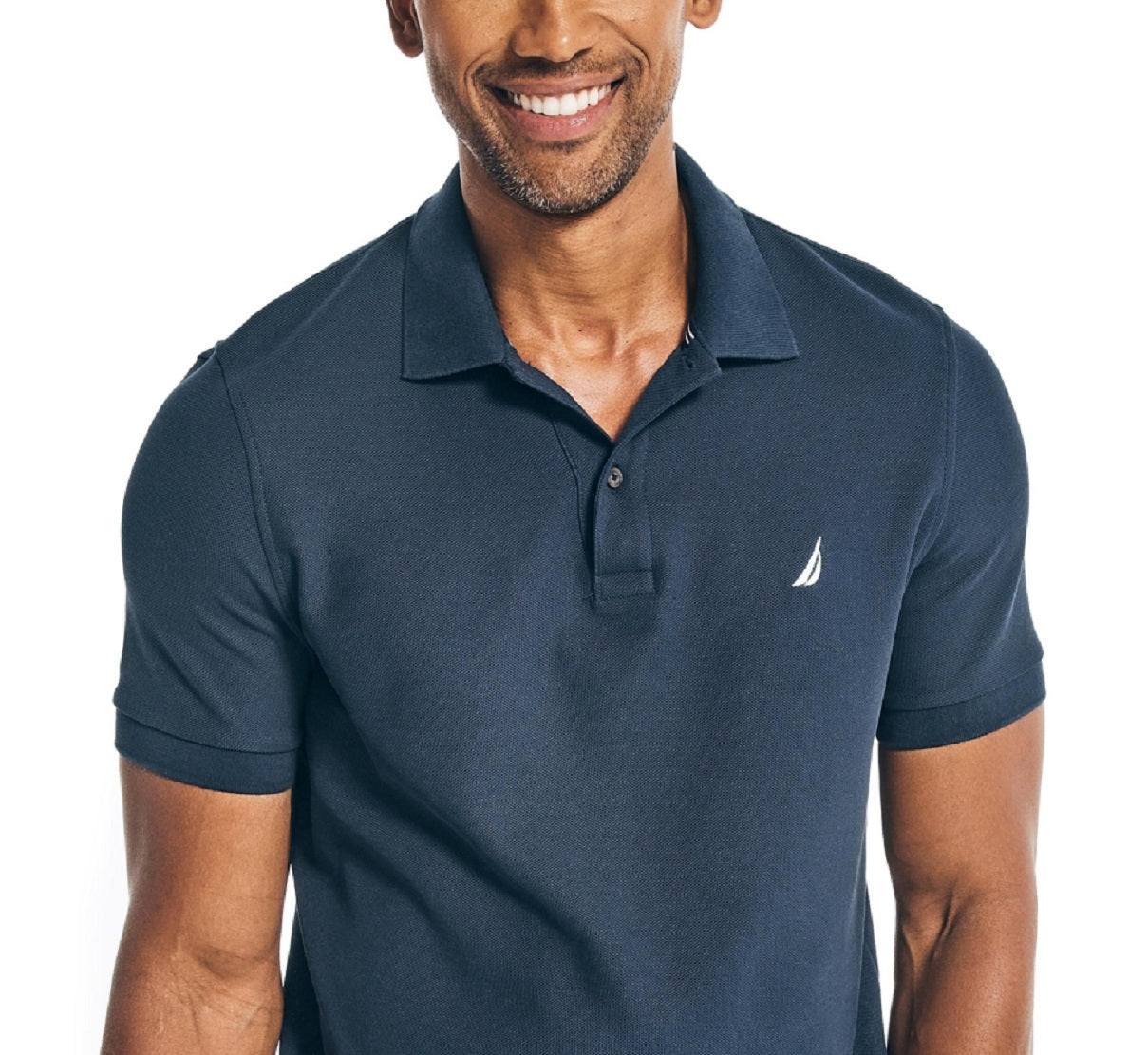 Camisa polo masculina Nautica, modelo Classic Fit, convés, azul, tamanho grande