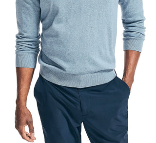 Jersey Nautica Masculino de Malha com Zíper em Quarto e Ajuste Clássico Azul Tamanho XX-G
