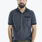 Camisa polo masculina Nautica Classic Fit Jaspe Pocket, azul, tamanho X-G