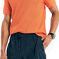 Camisa polo masculina Nautica, modelo Classic Fit, convés, laranja, tamanho grande